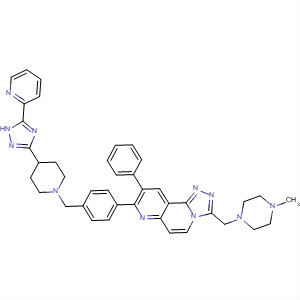 917359-64-9  1,2,4-Triazolo[3,4-f][1,6]naphthyridine,3-[(4-methyl-1-piperazinyl)methyl]-9-phenyl-8-[4-[[4-[5-(2-pyridinyl)-1H-1,2,4-triazol-3-yl]-1-piperidinyl]methyl]phenyl]-