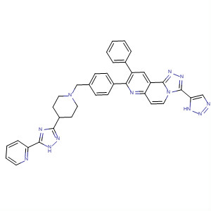 917359-71-8  1,2,4-Triazolo[3,4-f][1,6]naphthyridine,9-phenyl-8-[4-[[4-[5-(2-pyridinyl)-1H-1,2,4-triazol-3-yl]-1-piperidinyl]methyl]phenyl]-3-(1H-1,2,3-triazol-5-yl)-