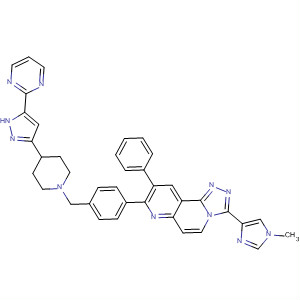 917360-00-0  1,2,4-Triazolo[3,4-f][1,6]naphthyridine,3-(1-methyl-1H-imidazol-4-yl)-9-phenyl-8-[4-[[4-[5-(2-pyrimidinyl)-1H-1,2,4-triazol-3-yl]-1-piperidinyl]methyl]phenyl]-