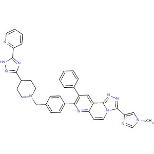 917360-01-1  1,2,4-Triazolo[3,4-f][1,6]naphthyridine,3-(1-methyl-1H-imidazol-4-yl)-9-phenyl-8-[4-[[4-[5-(2-pyridinyl)-1H-1,2,4-triazol-3-yl]-1-piperidinyl]methyl]phenyl]-
