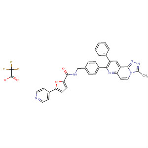 917361-93-4  2-Furancarboxamide,N-[[4-(3-methyl-9-phenyl-1,2,4-triazolo[3,4-f][1,6]naphthyridin-8-yl)phenyl]methyl]-5-(4-pyridinyl)-, 2,2,2-trifluoroacetate (1:?)