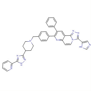 917362-46-0  1,2,4-Triazolo[3,4-f][1,6]naphthyridine,3-(1H-imidazol-5-yl)-9-phenyl-8-[4-[[4-[5-(2-pyridinyl)-1H-1,2,4-triazol-3-yl]-1-piperidinyl]methyl]phenyl]-