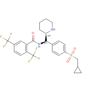 917383-39-2  Benzamide,N-[(R)-[4-[(cyclopropylmethyl)sulfonyl]phenyl](2R)-2-piperidinylmethyl]-2,5-bis(trifluoromethyl)-, rel-