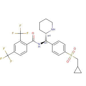 917383-42-7  Benzamide,N-[(R)-[4-[(cyclopropylmethyl)sulfonyl]phenyl](2S)-2-piperidinylmethyl]-2,4-bis(trifluoromethyl)-, rel-