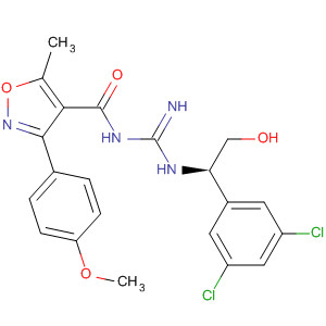 917385-92-3  4-Isoxazolecarboxamide,N-[[[(1R)-1-(3,5-dichlorophenyl)-2-hydroxyethyl]amino]iminomethyl]-3-(4-methoxyphenyl)-5-methyl-