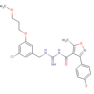 917386-47-1  4-Isoxazolecarboxamide,N-[[[[3-chloro-5-(3-methoxypropoxy)phenyl]methyl]amino]iminomethyl]-3-(4-fluorophenyl)-5-methyl-