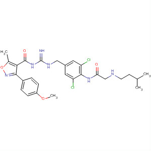 917387-57-6  4-Isoxazolecarboxamide,N-[[[[3,5-dichloro-4-[[2-[(3-methylbutyl)amino]acetyl]amino]phenyl]methyl]amino]iminomethyl]-3-(4-methoxyphenyl)-5-methyl-