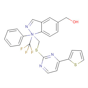 917489-71-5  1H-Indazole-5-methanol,1-phenyl-a-[[[4-(2-thienyl)-2-pyrimidinyl]thio]methyl]-a-(trifluoromethyl)-