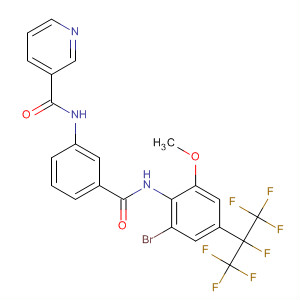 917513-19-0  3-Pyridinecarboxamide,N-[3-[[[2-bromo-6-methoxy-4-[1,2,2,2-tetrafluoro-1-(trifluoromethyl)ethyl]phenyl]amino]carbonyl]phenyl]-