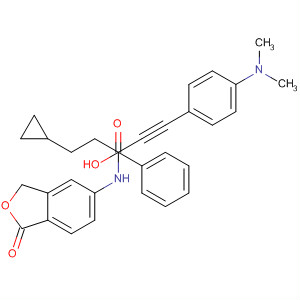 917574-71-1  Cyclopropanepropanamide,N-(1,3-dihydro-1-oxo-5-isobenzofuranyl)-a-[2-[4-(dimethylamino)phenyl]ethynyl]-a-hydroxy-1-phenyl-