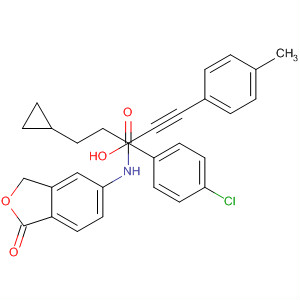 917576-87-5  Cyclopropanepropanamide,1-(4-chlorophenyl)-N-(1,3-dihydro-1-oxo-5-isobenzofuranyl)-a-hydroxy-a-[2-(4-methylphenyl)ethynyl]-