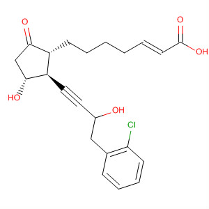 917600-04-5  2-Heptenoic acid,7-[(1R,2S,3R)-2-[4-(2-chlorophenyl)-3-hydroxy-1-butyn-1-yl]-3-hydroxy-5-oxocyclopentyl]-, (2E)-