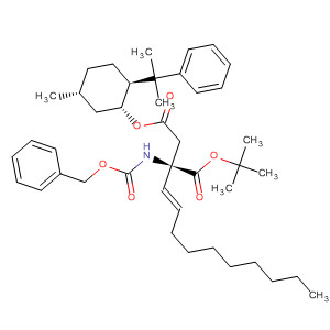 917603-69-1  L-Aspartic acid, 2-(1E)-1-decen-1-yl-N-[(phenylmethoxy)carbonyl]-,4-(1,1-dimethylethyl)1-[(1R,2S,5R)-5-methyl-2-(1-methyl-1-phenylethyl)cyclohexyl] ester