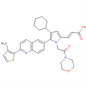 917604-98-9  2-Propenoic acid,3-[4-cyclohexyl-5-[2-(3-methyl-2-thienyl)-6-quinolinyl]-1-[2-(4-morpholinyl)-2-oxoethyl]-1H-pyrrol-2-yl]-, (2E)-