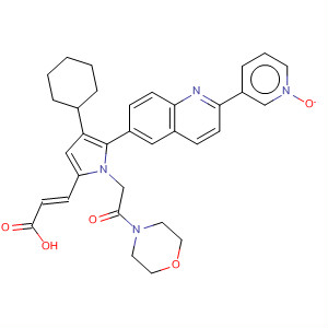 917605-05-1  2-Propenoic acid,3-[4-cyclohexyl-1-[2-(4-morpholinyl)-2-oxoethyl]-5-[2-(1-oxido-3-pyridinyl)-6-quinolinyl]-1H-pyrrol-2-yl]-, (2E)-