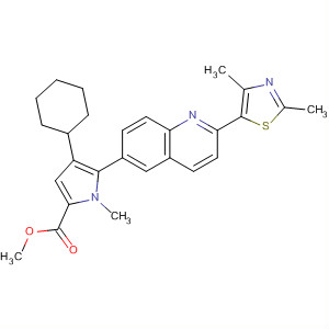 917605-42-6  1H-Pyrrole-2-carboxylic acid,4-cyclohexyl-5-[2-(2,4-dimethyl-5-thiazolyl)-6-quinolinyl]-1-methyl-,methyl ester