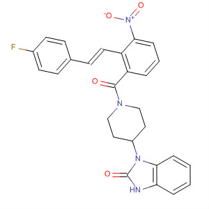 917614-79-0  2H-Benzimidazol-2-one,1-[1-[2-[(1E)-2-(4-fluorophenyl)ethenyl]-3-nitrobenzoyl]-4-piperidinyl]-1,3-dihydro-