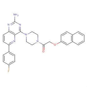 917758-18-0  Ethanone,1-[4-[2-amino-6-(4-fluorophenyl)pyrido[3,2-d]pyrimidin-4-yl]-1-piperazinyl]-2-(2-naphthalenyloxy)-