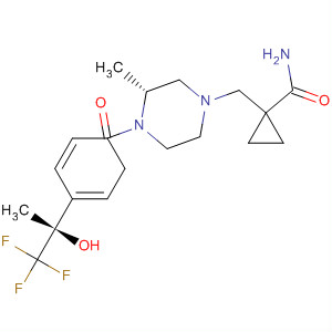 917770-22-0  Cyclopropanecarboxamide,1-[[(3R)-3-methyl-4-[4-[(1S)-2,2,2-trifluoro-1-hydroxy-1-methylethyl]benzoyl]-1-piperazinyl]methyl]-