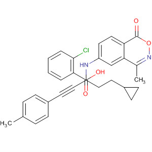 917794-38-8  Cyclopropanepropanamide,1-(2-chlorophenyl)-a-hydroxy-N-(4-methyl-1-oxo-1H-2,3-benzoxazin-6-yl)-a-[2-(4-methylphenyl)ethynyl]-