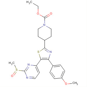 917808-73-2  1-Piperidinecarboxylic acid,4-[4-(4-methoxyphenyl)-5-[2-(methylsulfinyl)-4-pyrimidinyl]-2-thiazolyl]-,ethyl ester