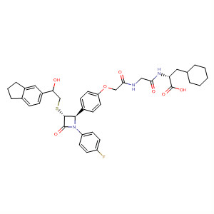 917814-87-0  D-Alanine,N-[2-[4-[(2R,3R)-3-[[2-(2,3-dihydro-1H-inden-5-yl)-2-hydroxyethyl]thio]-1-(4-fluorophenyl)-4-oxo-2-azetidinyl]phenoxy]acetyl]glycyl-3-cyclohexyl-