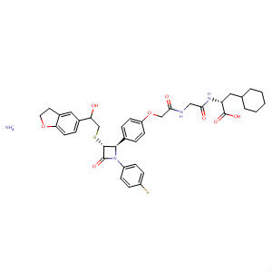 917814-94-9  D-Alanine,N-[2-[4-[(2R,3R)-3-[[2-(2,3-dihydro-5-benzofuranyl)-2-hydroxyethyl]thio]-1-(4-fluorophenyl)-4-oxo-2-azetidinyl]phenoxy]acetyl]glycyl-3-cyclohexyl-,ammonium salt (1:1)