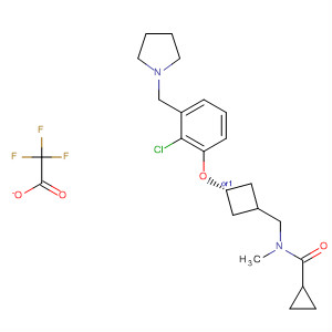 917816-88-7  Cyclopropanecarboxamide,N-[[trans-3-[2-chloro-3-(1-pyrrolidinylmethyl)phenoxy]cyclobutyl]methyl]-N-methyl-, 2,2,2-trifluoroacetate (1:1)