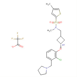 917817-48-2  2-Thiophenesulfonamide,N-[[trans-3-[2-chloro-3-(1-pyrrolidinylmethyl)phenoxy]cyclobutyl]methyl]-N,4-dimethyl-, 2,2,2-trifluoroacetate (1:1)