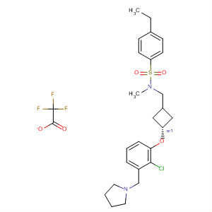 917817-74-4  Benzenesulfonamide,N-[[trans-3-[2-chloro-3-(1-pyrrolidinylmethyl)phenoxy]cyclobutyl]methyl]-4-ethyl-N-methyl-, 2,2,2-trifluoroacetate (1:1)