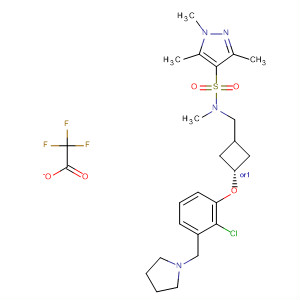 917817-98-2  1H-Pyrazole-4-sulfonamide,N-[[trans-3-[2-chloro-3-(1-pyrrolidinylmethyl)phenoxy]cyclobutyl]methyl]-N,1,3,5-tetramethyl-, 2,2,2-trifluoroacetate (1:?)