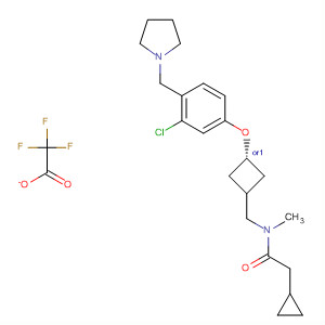 917819-65-9  Cyclopropaneacetamide,N-[[trans-3-[3-chloro-4-(1-pyrrolidinylmethyl)phenoxy]cyclobutyl]methyl]-N-methyl-, 2,2,2-trifluoroacetate (1:1)