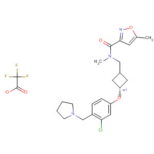 917819-69-3  3-Isoxazolecarboxamide,N-[[trans-3-[3-chloro-4-(1-pyrrolidinylmethyl)phenoxy]cyclobutyl]methyl]-N,5-dimethyl-, 2,2,2-trifluoroacetate (1:?)