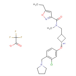 917820-45-2  3-Isoxazolecarboxamide,N-[[trans-3-[3-chloro-4-(1-pyrrolidinylmethyl)phenoxy]cyclobutyl]methyl]-5-ethyl-N-methyl-, 2,2,2-trifluoroacetate (1:?)