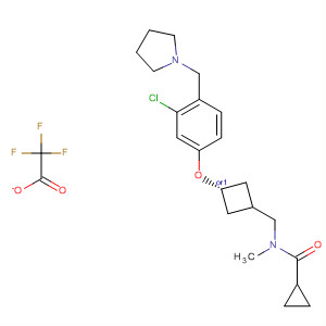 917820-71-4  Cyclopropanecarboxamide,N-[[trans-3-[3-chloro-4-(1-pyrrolidinylmethyl)phenoxy]cyclobutyl]methyl]-N-methyl-, 2,2,2-trifluoroacetate (1:1)