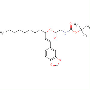 917836-65-8  Glycine, N-[(1,1-dimethylethoxy)carbonyl]-,1-[(1E)-2-(1,3-benzodioxol-5-yl)ethenyl]nonyl ester