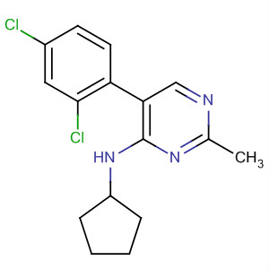 917896-13-0  4-Pyrimidinamine, N-cyclopentyl-5-(2,4-dichlorophenyl)-2-methyl-