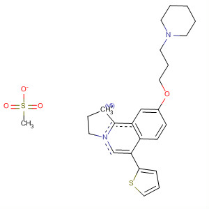 917903-55-0  1H-Pyrrolo[2,1-a]isoquinolinium,2,3-dihydro-9-[3-(1-piperidinyl)propoxy]-6-(2-thienyl)-, methanesulfonate(1:1)