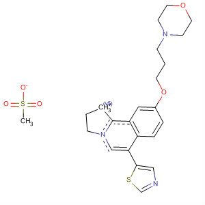 917904-60-0  1H-Pyrrolo[2,1-a]isoquinolinium,2,3-dihydro-9-[3-(4-morpholinyl)propoxy]-6-(5-thiazolyl)-,methanesulfonate (1:1)