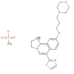 917904-63-3  1H-Pyrrolo[2,1-a]isoquinolinium,2,3-dihydro-9-[3-(4-morpholinyl)propoxy]-6-(2-thiazolyl)-,methanesulfonate (1:1)