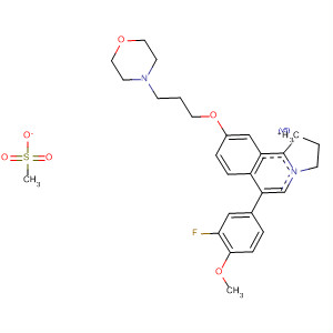 917904-99-5  1H-Pyrrolo[2,1-a]isoquinolinium,6-(3-fluoro-4-methoxyphenyl)-2,3-dihydro-9-[3-(4-morpholinyl)propoxy]-,methanesulfonate (1:1)