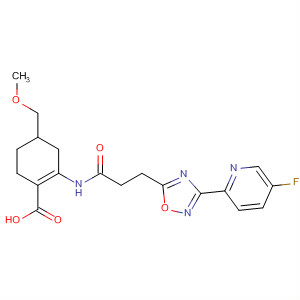 917910-52-2  1-Cyclohexene-1-carboxylic acid,2-[[3-[3-(5-fluoro-2-pyridinyl)-1,2,4-oxadiazol-5-yl]-1-oxopropyl]amino]-4-(methoxymethyl)-
