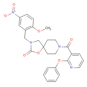 917913-82-7  1-Oxa-3,8-diazaspiro[4.5]decan-2-one,3-[(2-methoxy-5-nitrophenyl)methyl]-8-[(2-phenoxy-3-pyridinyl)carbonyl]-