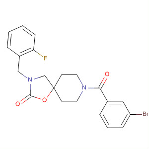 917914-77-3  1-Oxa-3,8-diazaspiro[4.5]decan-2-one,8-(3-bromobenzoyl)-3-[(2-fluorophenyl)methyl]-
