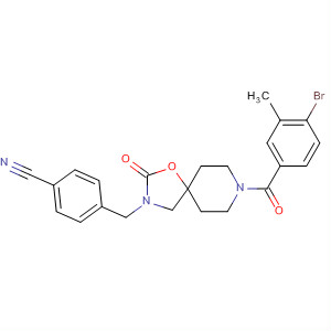 917915-59-4  Benzonitrile,4-[[8-(4-bromo-3-methylbenzoyl)-2-oxo-1-oxa-3,8-diazaspiro[4.5]dec-3-yl]methyl]-