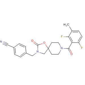 917915-69-6  Benzonitrile,4-[[8-(2,6-difluoro-3-methylbenzoyl)-2-oxo-1-oxa-3,8-diazaspiro[4.5]dec-3-yl]methyl]-
