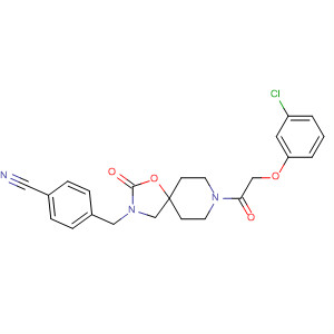 917916-07-5  Benzonitrile,4-[[8-[2-(3-chlorophenoxy)acetyl]-2-oxo-1-oxa-3,8-diazaspiro[4.5]dec-3-yl]methyl]-