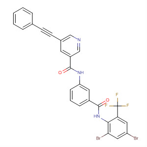 917920-31-1  3-Pyridinecarboxamide,N-[3-[[[2,4-dibromo-6-(trifluoromethyl)phenyl]amino]carbonyl]phenyl]-5-(2-phenylethynyl)-