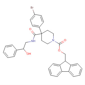 917925-64-5  1-Piperidinecarboxylic acid,4-(4-bromophenyl)-4-[[(2-hydroxy-2-phenylethyl)amino]carbonyl]-,9H-fluoren-9-ylmethyl ester