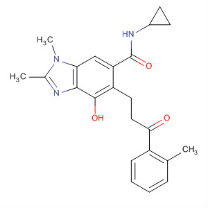 917957-57-4  1H-Benzimidazole-6-carboxamide,N-cyclopropyl-4-hydroxy-1,2-dimethyl-5-[3-(2-methylphenyl)-3-oxopropyl]-